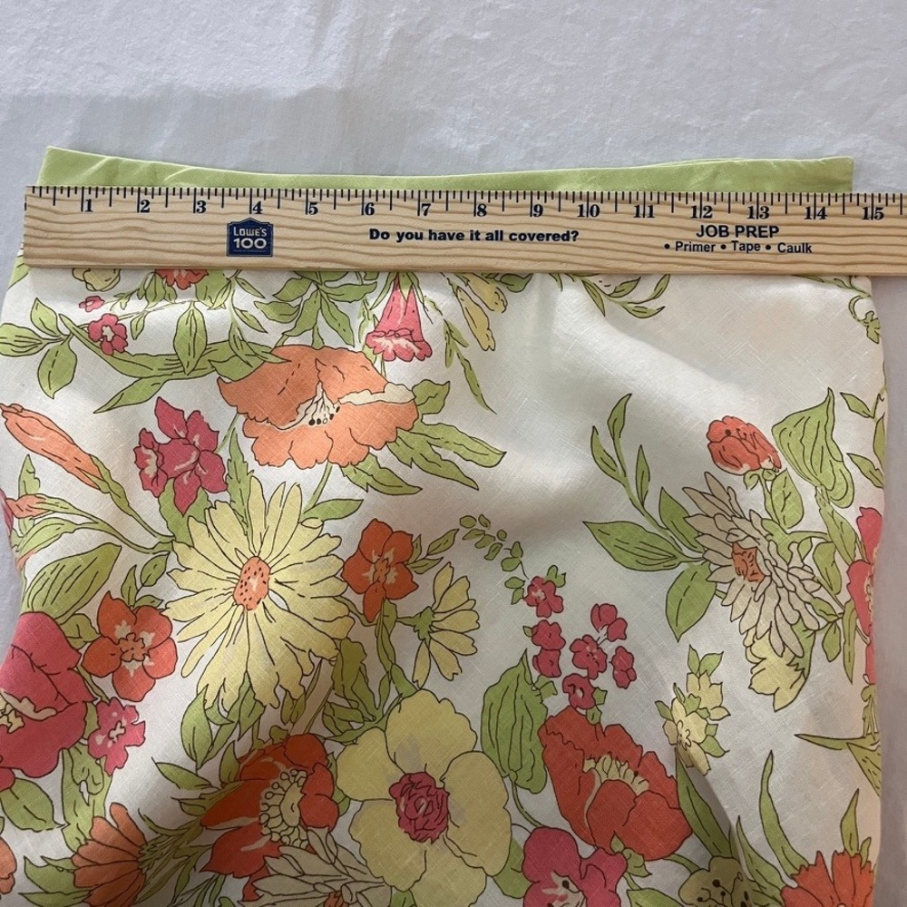 100% Linen Floral Skirt Set Cottagecore Garden Party Coquette Sz 4 LOFT - Picture 8 of 10